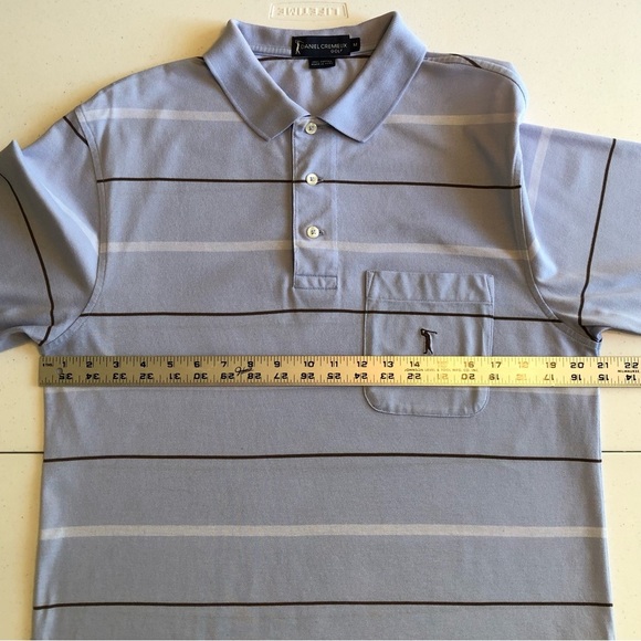 Daniel Cremieux Men's Blue Striped Short Sleeve Golf Polo Shirt Size M - Picture 3 of 7